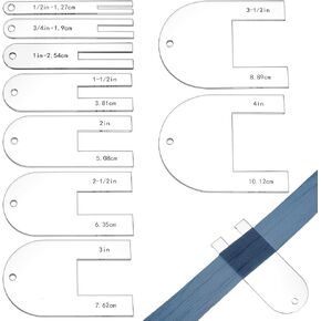 BENECREAT 9 Sizes Quick Pleater, 1/2~4 Inch Acrylic Sewing Tools, Quick Pleater Set Fabric Pleating Tool for Quilting, Apparel Sewing, Beginner or Experienced Tailor, 3mm Thick