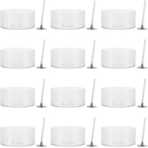 EXCEART 100pcs Candle Wicks with Plastic Tealight Cups Complete Candle Making Kit for DIY Projects for Crafting with Wax Beeswax and Coconut Wax