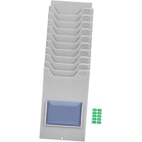 Homoyoyo Rack Warehouse Material Card Rack Slot Hanging Holder for Inventory Control Multi-Pocket Organizer for Employee Attendance and Document Storage Wall-Mounted Shelf