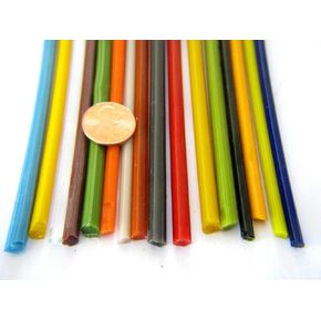 Devardi Glass Boro Thin Stringers Solid Rods, COE 33, Mixed Colors, 1/2 lb borosilicate