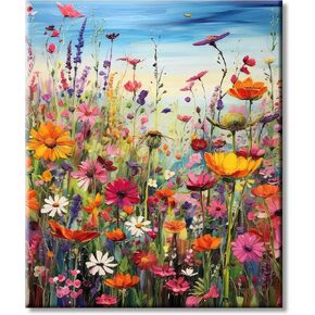88iiAii Paint by Numbers Kit for Adults, Paint by Number Flowers with 3 Brushes and Acrylic Can Be Used As A Gift Or Wall Decoration, with Gift Box(16x20 Inch)