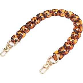 Havique Purse Chain Strap Bag Chain for Handbags Replacement Shoulder Straps Purse Handles Extender Charms, Acrylic Leopard Print 16"
