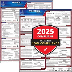 2025 Wisconsin and Federal Labor Law Poster Set (English, WI State) - OSHA Compliant Laminated Posters, J. J. Keller & Associates, Inc.