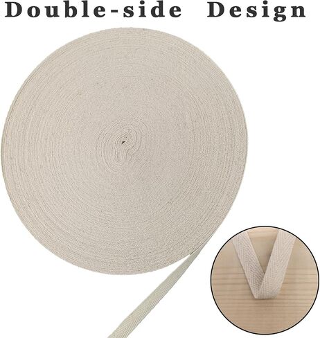40 ياردة شريط Twill Twill Twill للخياطة ، طوق الحيوانات الأليفة ، غلاف الهدايا المنزل Deco القطن حزام حزام الأشرطة الطبيعية تحيز الشريط المربع للمقابض ، صياغة ومشاريع DIY (لافندر ، 5/8 بوصة 15 ملم) in Saudi Arabia