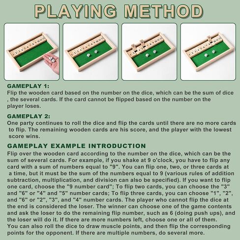 أغلق لعبة Dice Box ، ألعاب Wooden Board ذات شابين تنافسي ، شريط تقليدي ، سفر ، عائلة ، رياضيات ممتعة (حجم كبير) in Kuwait