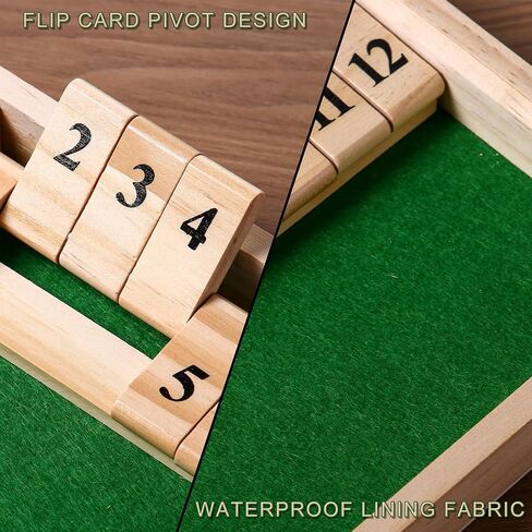أغلق لعبة Dice Box ، ألعاب Wooden Board ذات شابين تنافسي ، شريط تقليدي ، سفر ، عائلة ، رياضيات ممتعة (حجم كبير) in Kuwait