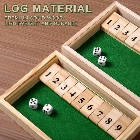 أغلق لعبة Dice Box ، ألعاب Wooden Board ذات شابين تنافسي ، شريط تقليدي ، سفر ، عائلة ، رياضيات ممتعة (حجم كبير) in Kuwait