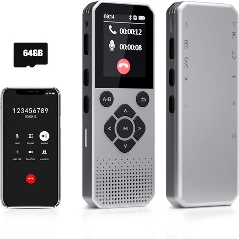 مسجل صوت رقمي سعة 64 جيجابايت مزود بتقنية البلوتوث، وتنشيط الصوت، وإعادة ترتيب الصوت لمحاضرة اجتماعات المقابلة، ومعدل بت يصل إلى 3072 كيلوبت في الثانية وإمكانية تسجيل المكالمات in Kuwait