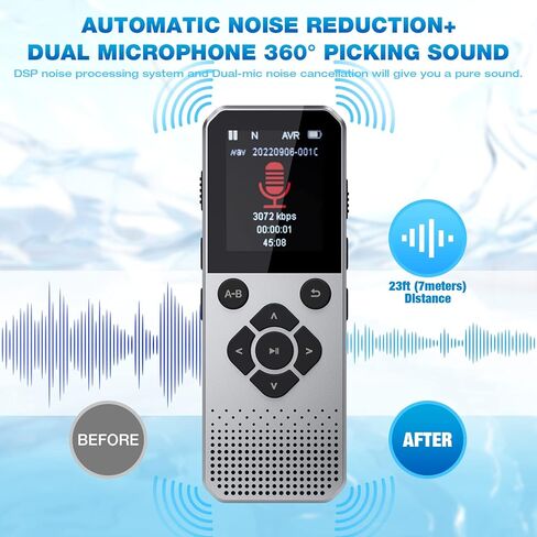 مسجل صوت رقمي سعة 64 جيجابايت مزود بتقنية البلوتوث، وتنشيط الصوت، وإعادة ترتيب الصوت لمحاضرة اجتماعات المقابلة، ومعدل بت يصل إلى 3072 كيلوبت في الثانية وإمكانية تسجيل المكالمات in Kuwait