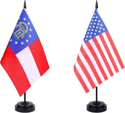 Christians Desk Flag 12" Solid Pole Deluxe Set Christians Flags Banner Mini Small Christians Office Table Flags with Black Stand Base Desktop Decorations(2Pack) in Saudi Arabia