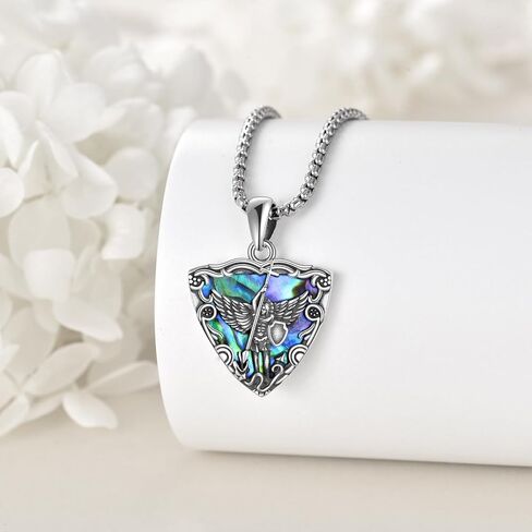 St. Michael Locket Necklace 925 Sterling Silver Saint Michael Locket Pendant Necklace Religious Jewelry Gifts for Men Women in Kuwait