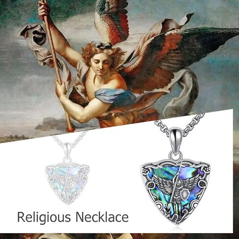 St. Michael Locket Necklace 925 Sterling Silver Saint Michael Locket Pendant Necklace Religious Jewelry Gifts for Men Women in Kuwait
