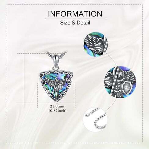 St. Michael Locket Necklace 925 Sterling Silver Saint Michael Locket Pendant Necklace Religious Jewelry Gifts for Men Women in Kuwait