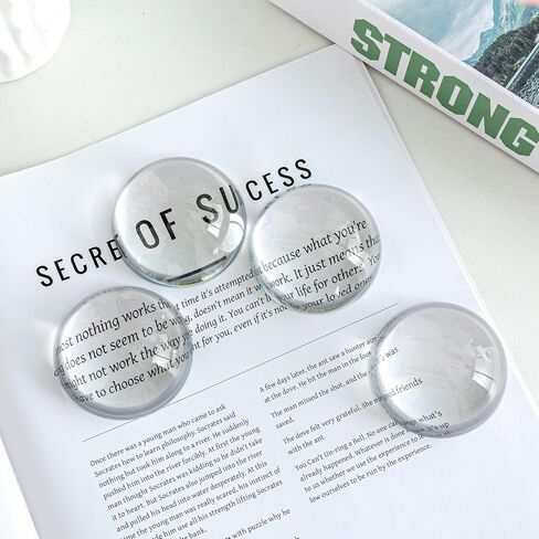 4pcs Crystal Dome Magnifying Glass Paperweight - Compact Reading Aid with Optical Half Ball Lens for Physics Classroom, Decorative Book Magnifier for Home & Office‌ (4X60mm-A) in Kuwait