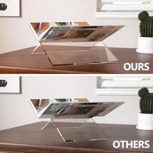 Large Acrylic Book Stand, 12.5" x 9.5" x 5", Quran Holder, Clear Open Bookstand for Display and Reading, Cookbook, Art Book, Bible, Magazine, Recipe, Home Kitchen Coffee Table Decor in Kuwait