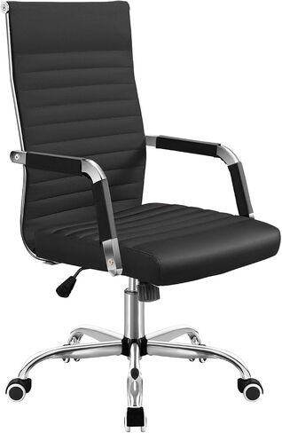 Shahoo PU Leather Office Chair, Mid-Back Chairs, Executive Swivel Armchair for Conference Room, Home Offices, Black in Kuwait