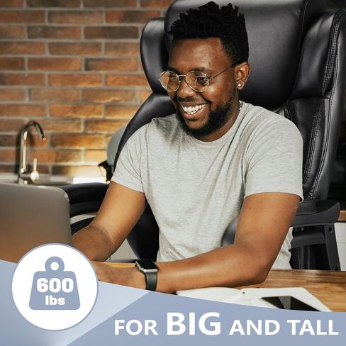 كرسي مكتبي كبير وطويل 600 رطل ، كرسي تنفيذي مع مسند رأس قابل للتعديل ، مقعد عريض للغاية ، جلود شديدة التحمل للمكتب المنزلي ، كرسي مكتب كمبيوتر كبير مريح in Kuwait