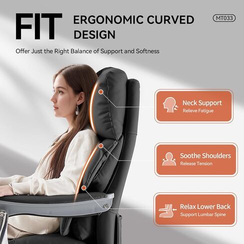 EMIAH Ergonomic Office Chair with Foot Rest Electric Executive Office Chair Reclining with Massage Big and Tall High Back Computer Chair with Wheels, Sustainable Leather（Black） in Saudi Arabia