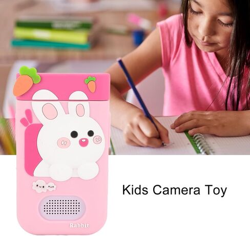 48MP 1080P HD Kids Smart Phone, 2.8in Touchscreen Camera with Autofocus, 180° Rotating Lens, Music Player, Games, Voice Recorder, for Boys Girls, with Carton Stickers (Pink Rabbit) in Kuwait