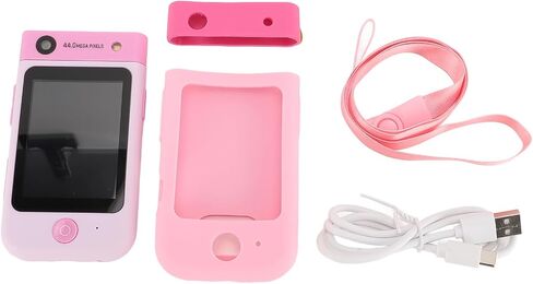 48MP 1080P HD Kids Smart Phone, 2.8in Touchscreen Camera with Autofocus, 180° Rotating Lens, Music Player, Games, Voice Recorder, for Boys Girls, with Carton Stickers (Pink Rabbit) in Kuwait