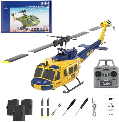 1/48 RC Helicopter للبالغين ، RC ERA C032 UH-1 Huey 2.4g 6ch طائرة التحكم عن بُعد Gyros مع تعليق الارتفاع والتدفق البصري ، والإقلاع/الهبوط على مفتاح واحد in Kuwait