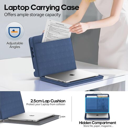 Laptop Desk for Lap with Cushion, Computer Lap Desk Laptop Pillow for Couch, Bed, Car, Adjustable Computer Pillow Stand As Carrying Case for up to 15'' PC/Mac, Tablet, iPad, Kindle, Blue in Saudi Arabia
