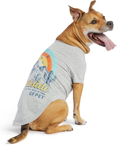 Graphic Tee Dog T-Shirt (Heather Blue, XX-Small) in Kuwait