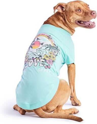 Graphic Tee Dog T-Shirt (Heather Blue, XX-Small) in Kuwait