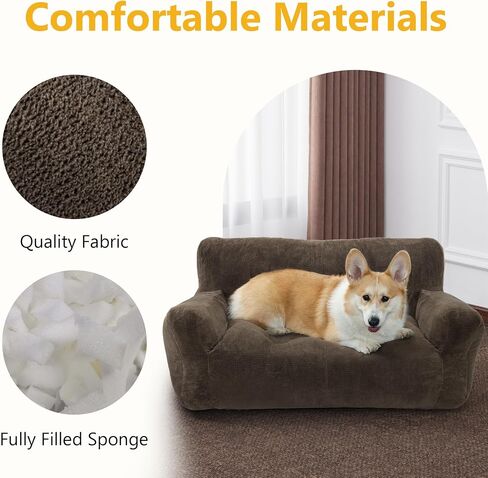 Lovupet Dog Couch لسلالة متوسطة صغيرة ، سرير أريكة الكلب كامل الإسفنج ، لا حاجة التجميع ، PS581 (رمادي محايد) in Saudi Arabia