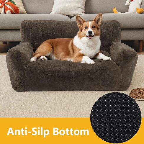 Lovupet Dog Couch لسلالة متوسطة صغيرة ، سرير أريكة الكلب كامل الإسفنج ، لا حاجة التجميع ، PS581 (رمادي محايد) in Saudi Arabia