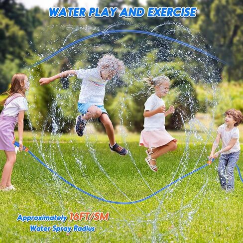 Vatos 2-in-1 Sprinkler Outdoor Yard Toy for Kids ، 25.5 قدم قفز الحبل ألعاب الرش 12 ، خارج لعبة Sprinkler Skipping Rope Team للبناء الخلفي ، الشاطئ ، Park & ​​Summer Party Party Party in Saudi Arabia
