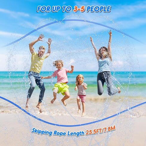 Vatos 2-in-1 Sprinkler Outdoor Yard Toy for Kids ، 25.5 قدم قفز الحبل ألعاب الرش 12 ، خارج لعبة Sprinkler Skipping Rope Team للبناء الخلفي ، الشاطئ ، Park & ​​Summer Party Party Party in Saudi Arabia