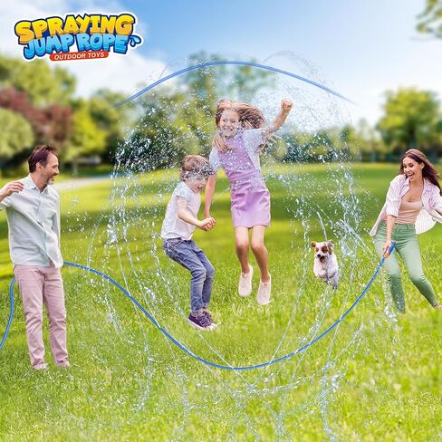 Vatos 2-in-1 Sprinkler Outdoor Yard Toy for Kids ، 25.5 قدم قفز الحبل ألعاب الرش 12 ، خارج لعبة Sprinkler Skipping Rope Team للبناء الخلفي ، الشاطئ ، Park & ​​Summer Party Party Party in Saudi Arabia