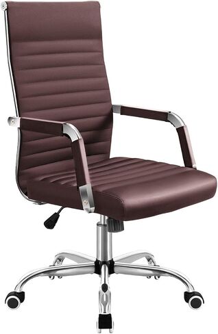 Shahoo PU Leather Office Chair, Mid-Back Chairs, Executive Swivel Armchair for Conference Room, Home Offices, Black in Kuwait