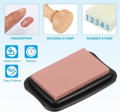 PATIKIL 3"x2" Large Stamp Pad, 2Pcs Washable Craft Ink Pad for Rubber Stamp Card Making Stamping Scrapbook Fingerprint Handprint, Rose Red/Black in Saudi Arabia
