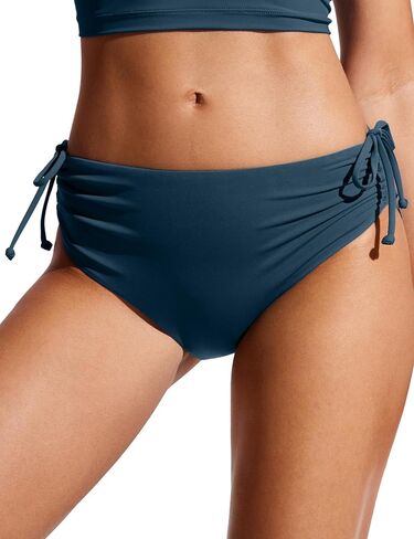 CRZ YOGA Womens Bikini Bottoms Full Coverage Bathing Swimsuit Bottom Adjustable Ruched Side Tie Swim Briefs High Visibility Yellow Small in Saudi Arabia