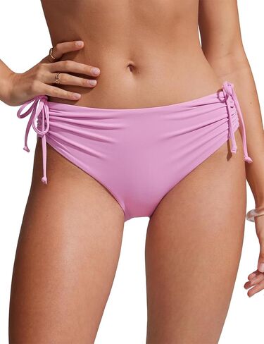 CRZ YOGA Womens Bikini Bottoms Full Coverage Bathing Swimsuit Bottom Adjustable Ruched Side Tie Swim Briefs High Visibility Yellow Small in Saudi Arabia
