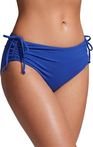 CRZ YOGA Womens Bikini Bottoms Full Coverage Bathing Swimsuit Bottom Adjustable Ruched Side Tie Swim Briefs High Visibility Yellow Small in Saudi Arabia