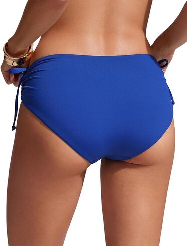 CRZ YOGA Womens Bikini Bottoms Full Coverage Bathing Swimsuit Bottom Adjustable Ruched Side Tie Swim Briefs High Visibility Yellow Small in Saudi Arabia