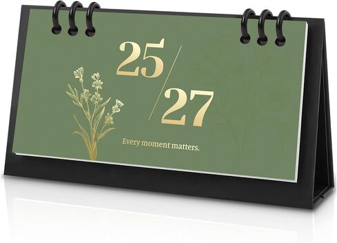 Small Desk Calendar 2024-2025, 6.8" x 3.7", 2025 Desk Calendar - Runs From Sep. 2024 Until Dec. 2025, 16 Months Mini Desktop Calendar for School, Home and Office Supplies in Kuwait