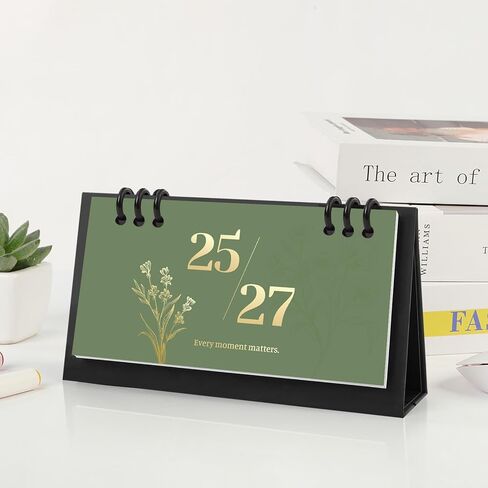 Small Desk Calendar 2024-2025, 6.8" x 3.7", 2025 Desk Calendar - Runs From Sep. 2024 Until Dec. 2025, 16 Months Mini Desktop Calendar for School, Home and Office Supplies in Kuwait