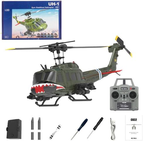 1/48 RC Helicopter للبالغين ، RC ERA C032 UH-1 Huey 2.4g 6ch طائرة التحكم عن بُعد Gyros مع تعليق الارتفاع والتدفق البصري ، والإقلاع/الهبوط على مفتاح واحد in Kuwait