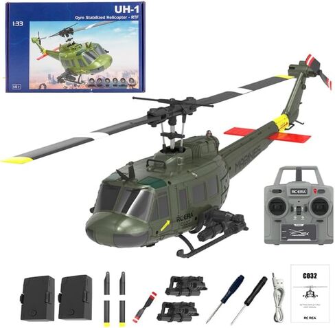 1/48 RC Helicopter للبالغين ، RC ERA C032 UH-1 Huey 2.4g 6ch طائرة التحكم عن بُعد Gyros مع تعليق الارتفاع والتدفق البصري ، والإقلاع/الهبوط على مفتاح واحد in Kuwait