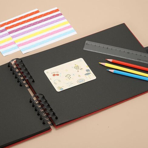 ألبومات صور Scrapbook Patikil ، 8x12 بوصة 80 صفحات Hardcover Scrapbooking Book DIY الألبوم مستلزمات مجموعة مع شريط ملصق للهدية مجلة دفتر الذاكرة ذكرى الزفاف ، Khaki ، 1 PCS in Saudi Arabia
