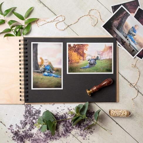 ألبومات صور Scrapbook Patikil ، 8x12 بوصة 80 صفحات Hardcover Scrapbooking Book DIY الألبوم مستلزمات مجموعة مع شريط ملصق للهدية مجلة دفتر الذاكرة ذكرى الزفاف ، Khaki ، 1 PCS in Saudi Arabia