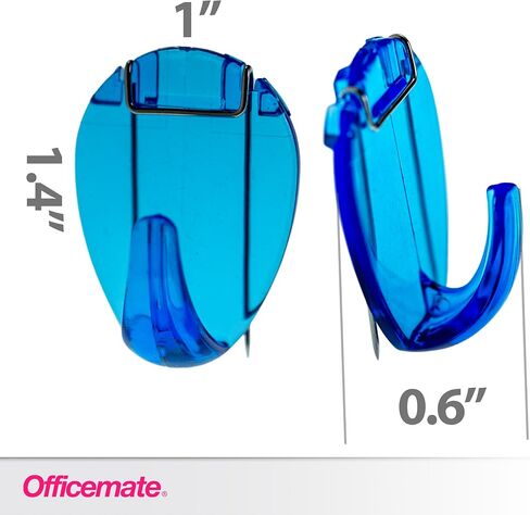Officemate Cubicle Hooks, Assorted Translucent Colors, Pack of 5 (30181) in Saudi Arabia