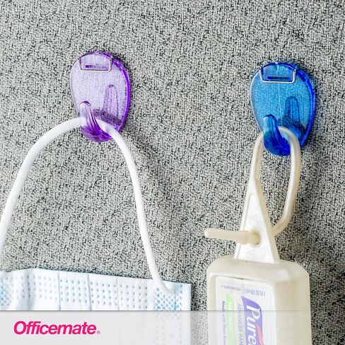 Officemate Cubicle Hooks, Assorted Translucent Colors, Pack of 5 (30181) in Saudi Arabia