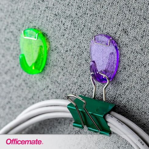 Officemate Cubicle Hooks, Assorted Translucent Colors, Pack of 5 (30181) in Saudi Arabia
