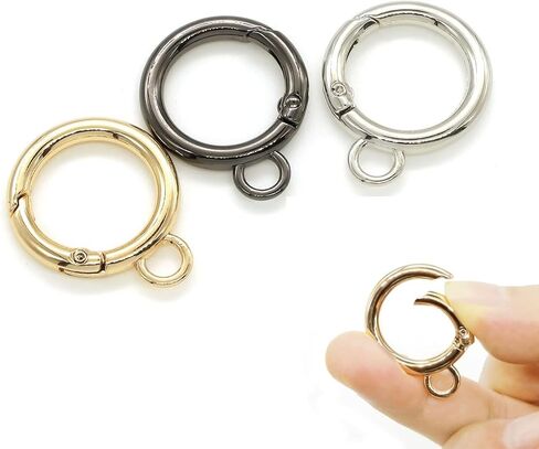 15 Pieces Spring Snap Clips Round Clip, 3 Colors O Rings Hook Clip for DIY Key Chains Making, Purse (16mm) in Saudi Arabia