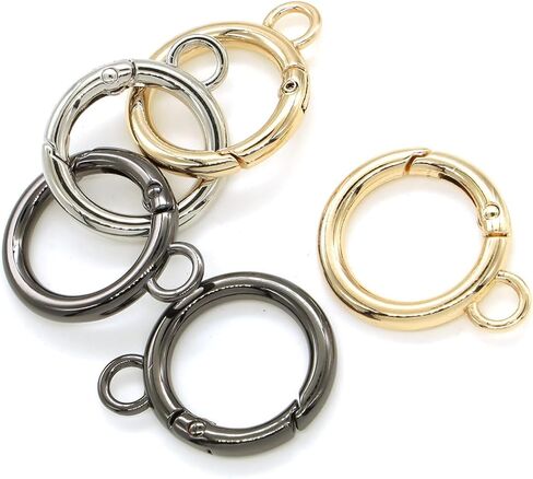 15 Pieces Spring Snap Clips Round Clip, 3 Colors O Rings Hook Clip for DIY Key Chains Making, Purse (16mm) in Saudi Arabia